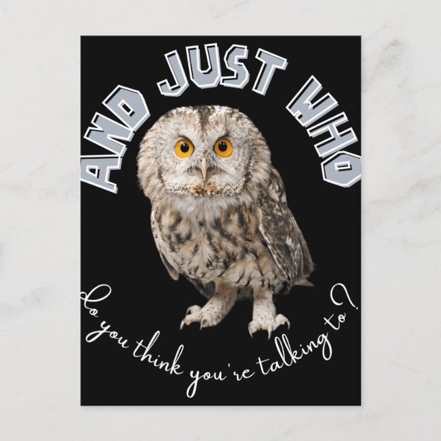 Owl: Und nur mit wem denkst du, dass du redest? Postkarte (Vorderseite)
