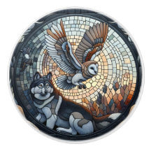Owl und Wolf Mosaic Ai Art