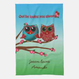 Owl vous aime Serviette à main
