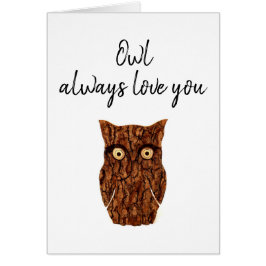 Owl vous aime toujours bois rustique romantique