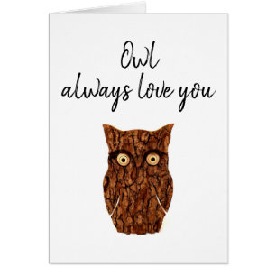 Owl vous aime toujours bois rustique romantique