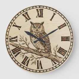 Owl Wall Clock Große Wanduhr