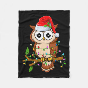 Owl Wear Weihnachtsmannmütze Xmas - Birds Owl Love Fleecedecke