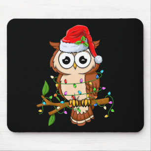 Owl Wear Weihnachtsmannmütze Xmas - Birds Owl Love Mousepad