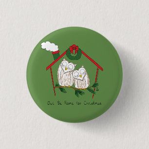 Owl Weihnachten Niedlich Funny Holiday Button