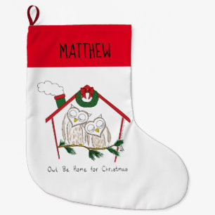 Owl Weihnachten Niedlich Funny Holiday Großer Weihnachtsstrumpf