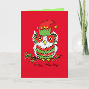 Owl Weihnachten Niedlich Funny Holiday Karte