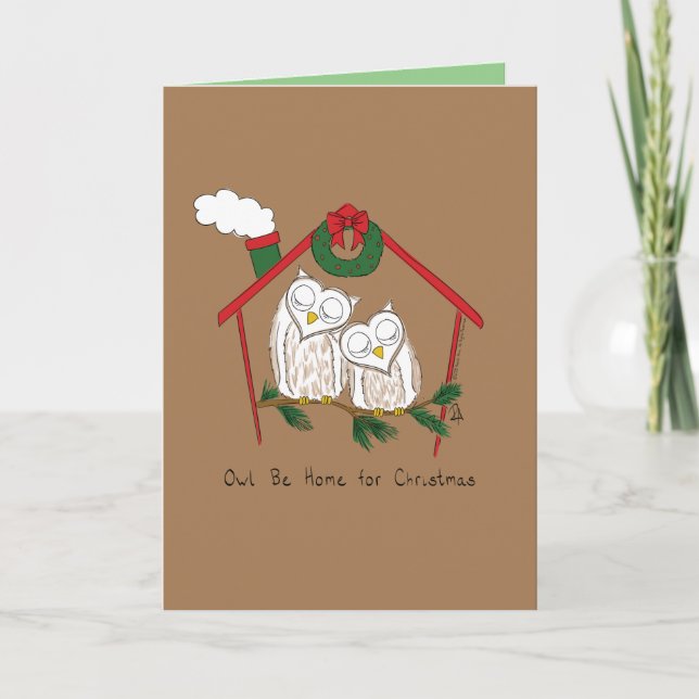 Owl Weihnachten Niedlich Funny Holiday Karte (Vorderseite)