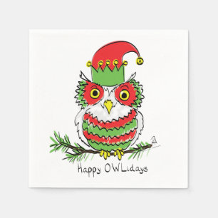 Owl Weihnachten Niedlich Funny Holiday Serviette