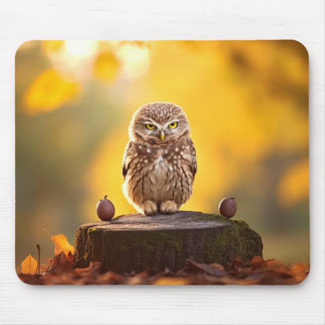 Owl Wild Bird Animal Tranquile Friedlich Mousepad (Vorne)