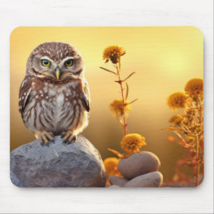 Owl Wild Bird Animal Tranquile Friedlich Mousepad