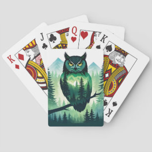 Owl Wildlife Animal Nature Forest Art Spielkarten