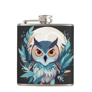 Owl Wildlife Animal Nature Outdoor Wasserfarbe Kun Flachmann
