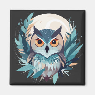 Owl Wildlife Animal Nature Outdoor Wasserfarbe Kun Magnet