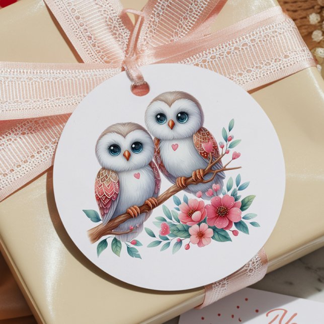 Owl Woodland Boho Rustic Country Wedding Geschenkanhänger (Von Creator hochgeladen)