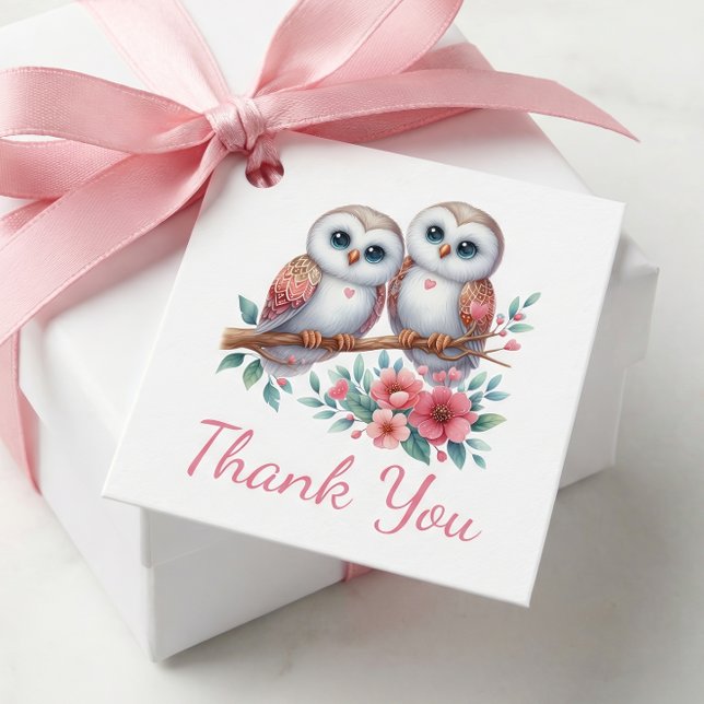 Owl Woodland Boho Rustic Country Wedding Thank You Geschenkanhänger (Von Creator hochgeladen)