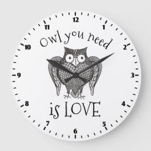 Owl you Need Große Wanduhr