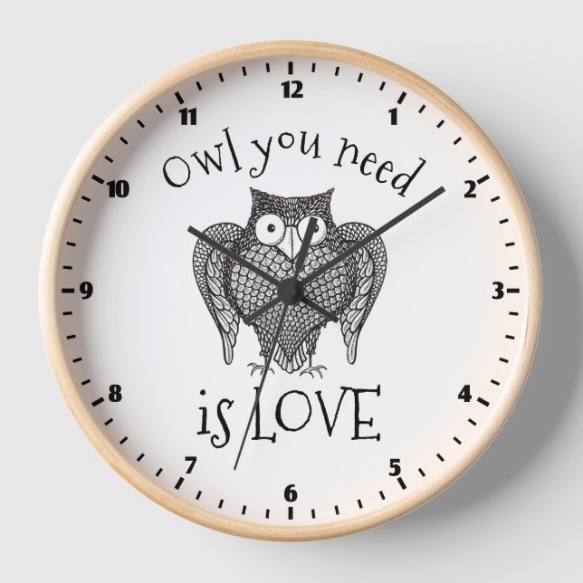 Owl you Need Wanduhr (Vorderseite)