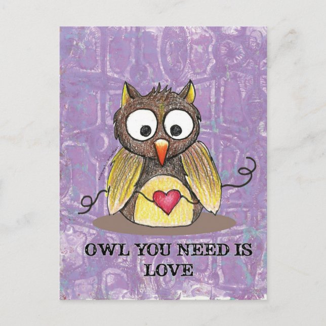 "Owl You Neust is Liebe" Schüssel Postkarte Nr. 2 (Vorderseite)