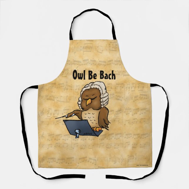 Owle Be Bunny Owl Cartoon Schürze (Vorderseite)
