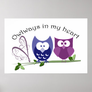 Owlen in meinem Herzen, niedliches Owls-Poster Poster