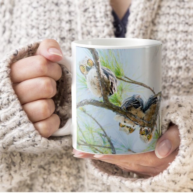 Owlets Baby Owls in der Baumwelt Kaffeetasse (Von Creator hochgeladen)