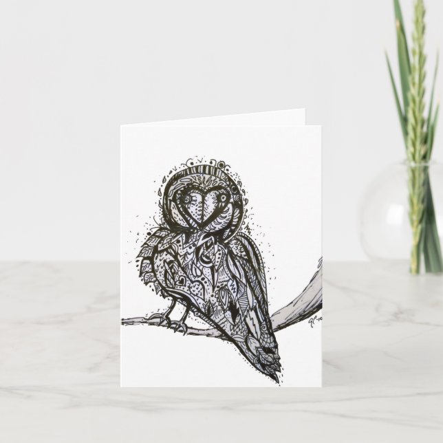 Owlfully niedliches Notecard Karte (Vorderseite)