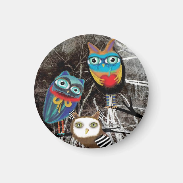 Owlies Owly Owls Magnet (Vorne)