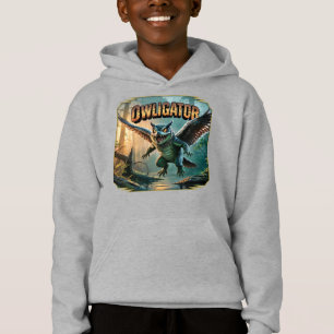 Owligator-Illustration – Eule Alligator Lustig Gru Hoodie