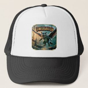 Owligator-Illustration – Eule Alligator Lustig Gru Truckerkappe