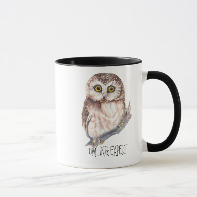 Owling Expert, Funny Little Owl Tasse (Rechts)