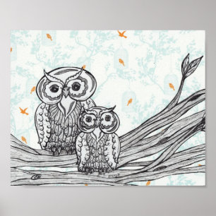 Owls 25 Print Poster