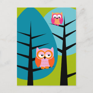 owls 4 Postcard Postkarte