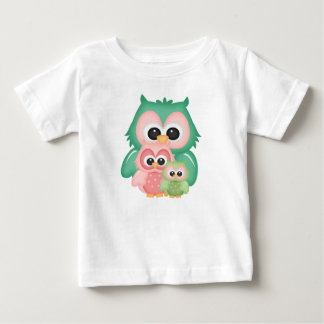 Owls abzweigen Pink Mint Grüne Vögel schneiden Baby T-shirt