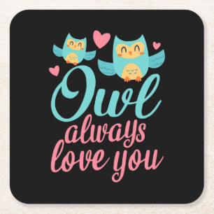 Owls Alway Liebe You Rechteckiger Pappuntersetzer