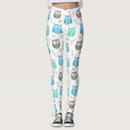 Owls & Branches-Muster Leggings
