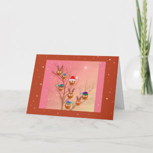 Owls Christmas Card Feiertagskarte