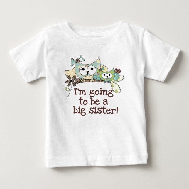 Owls Future Big Sister Baby T-shirt (Vorderseite)