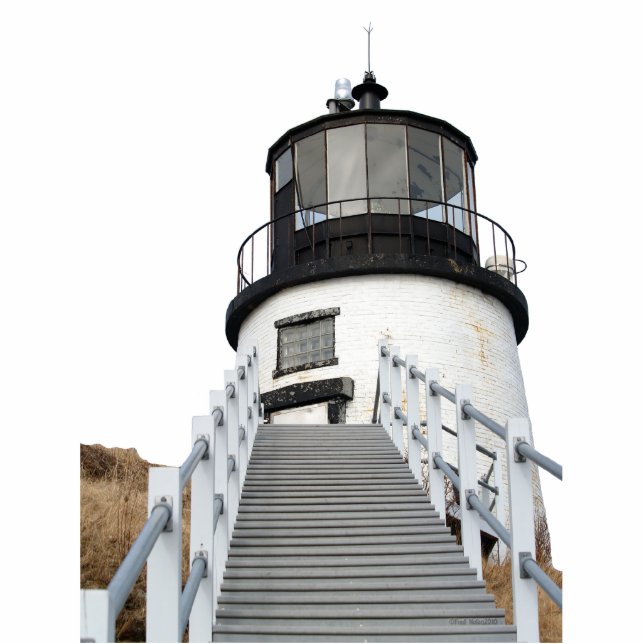 Owls Head Lighthouse Freistehende Fotoskulptur (Vorne)
