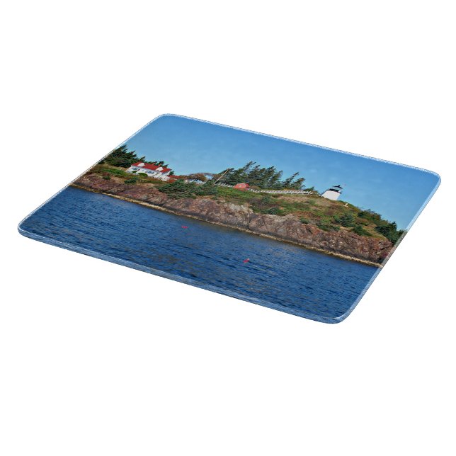 Owls Head Lighthouse, Maine Cutting Board Schneidebrett (Ecke)