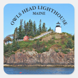 Owls Head Lighthouse, Maine Square Stickers