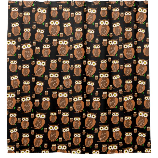 Owls Muster Duschvorhang (Vorderseite)
