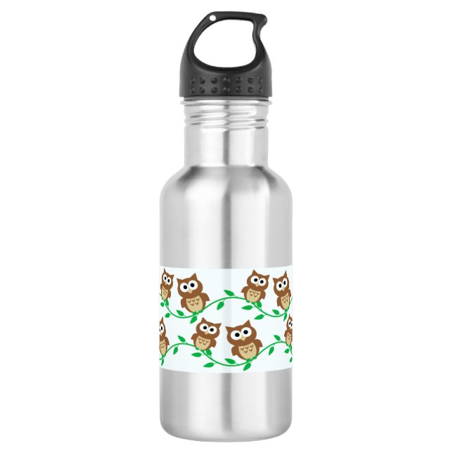 Owls Owls Owls Edelstahlflasche (Vorderseite)