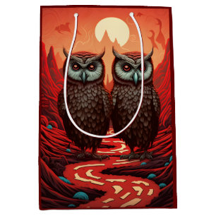 Owls paar surrealistisch mittlere geschenktüte