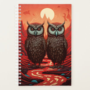 Owls paar surrealistisch planer