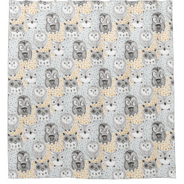 Owls Pattern Duschvorhang