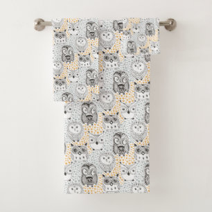 Owls Pattern Handtuch Set