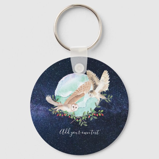 Owls Personalisiert Schlüsselanhänger (Vorderseite)