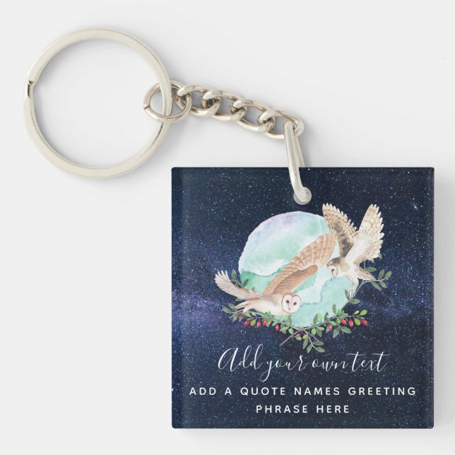 Owls Personalisiert Schlüsselanhänger (Vorderseite)