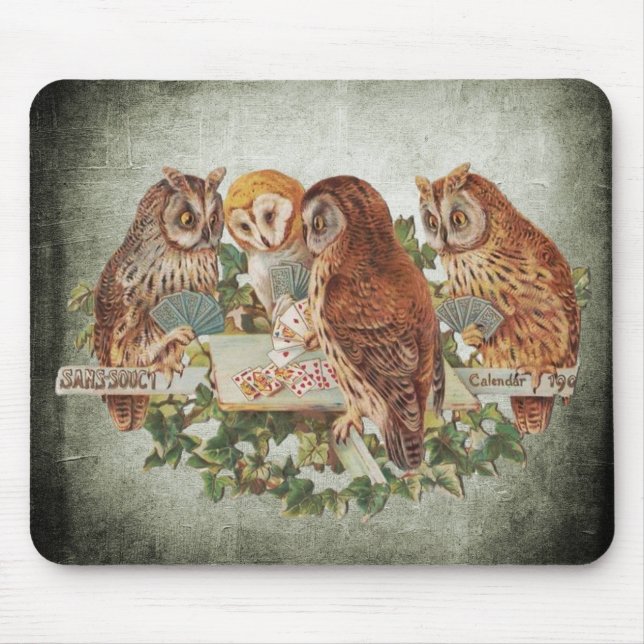 Owls Poker spielen Mousepad (Vorne)